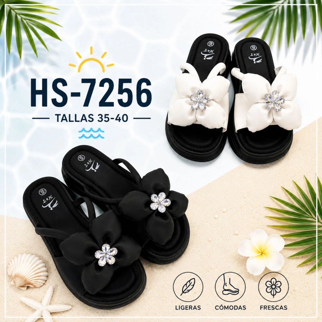 Sandalias con Flor Decorativa para Mujer / HS-7256