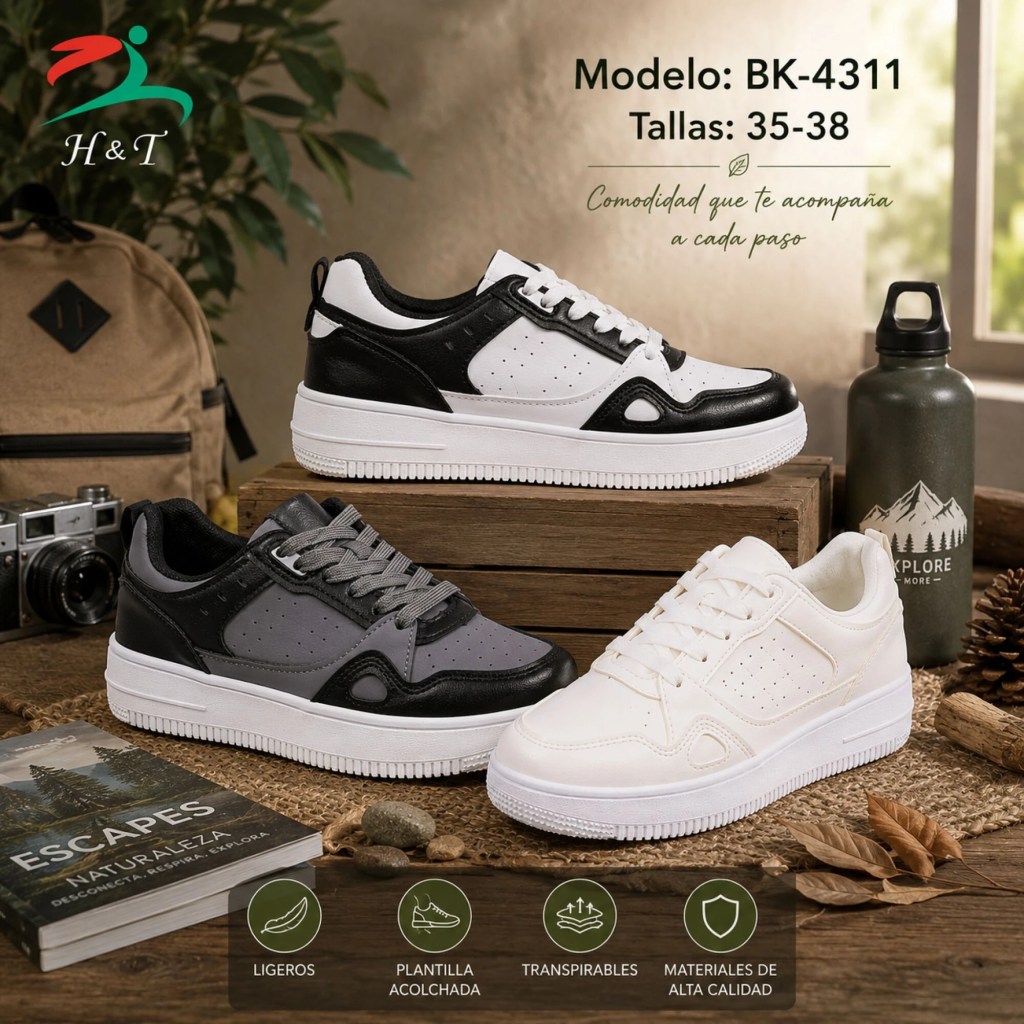 Tenis Casuales para Mujer con Plataforma / BK-4311