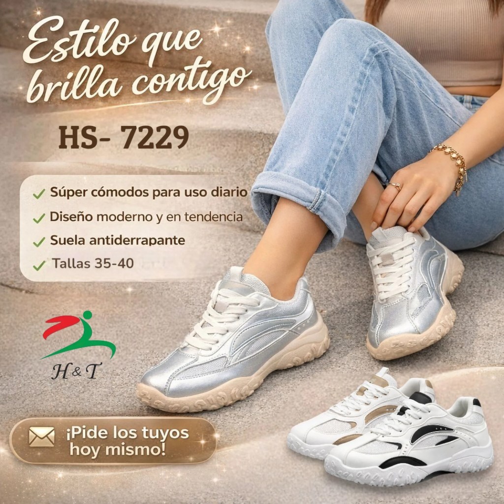 Tenis Mujer para Caminar con Máximo Confort / HS-7229