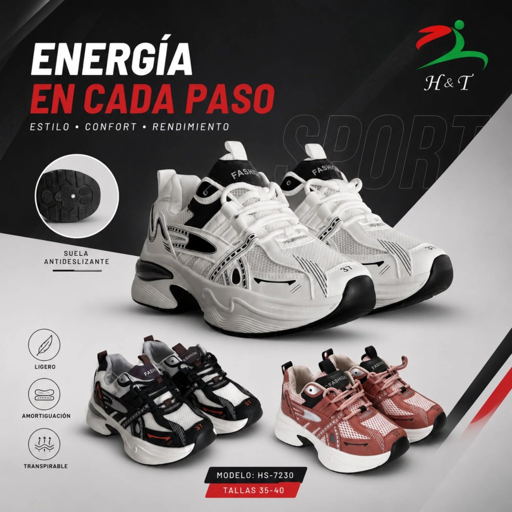 Tenis Casual de Dama con Suela Antideslizante / HS-7230