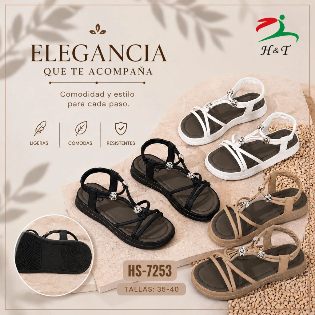 Sandalia Casual para Dama, Ligera y Cómoda / HS-7253