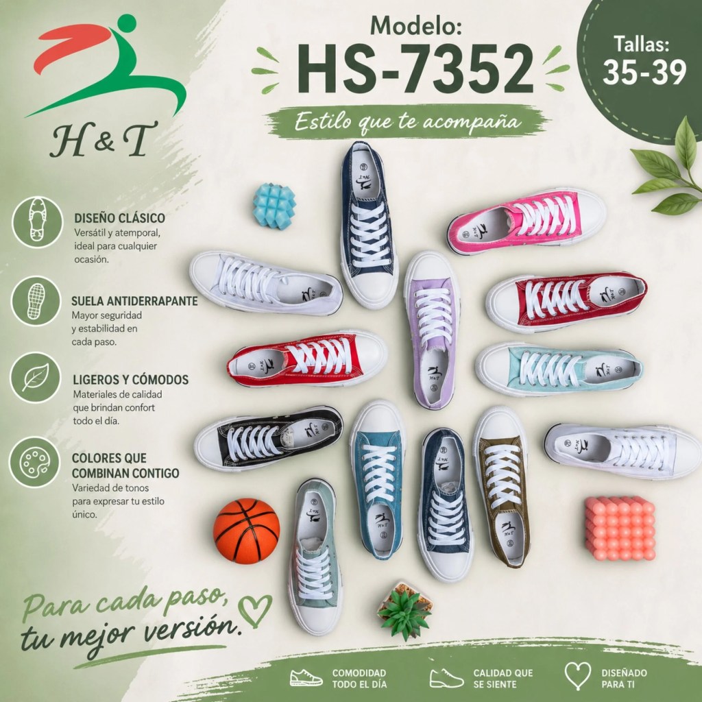 Tenis Clásicos de Tela Plataforma para Mujer / HS-7352