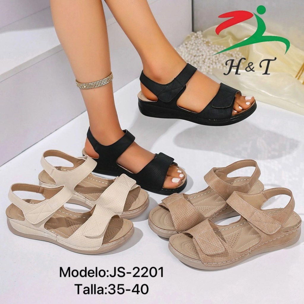Sandalia Ligera para Mujer con Doble Ajuste / JS-2201