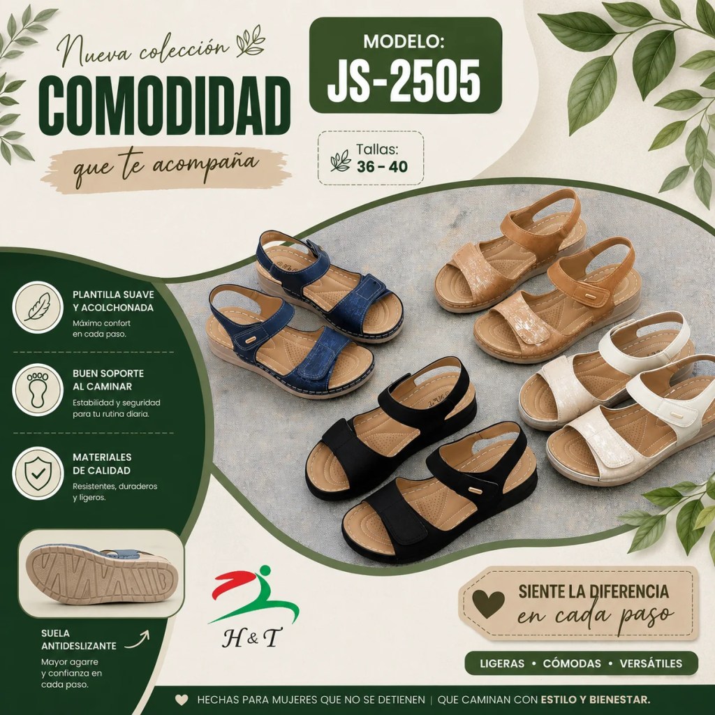 Sandalia de Dama Ligera y Elegante para Todo Momento / JS-2505