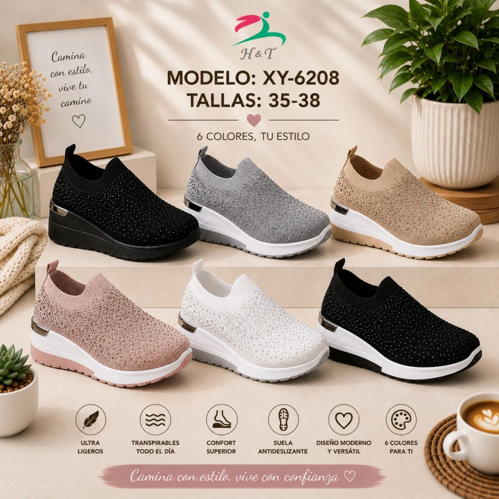 Tenis Cómodos y Ligeros de Plataforma para Mujer / XY-6208