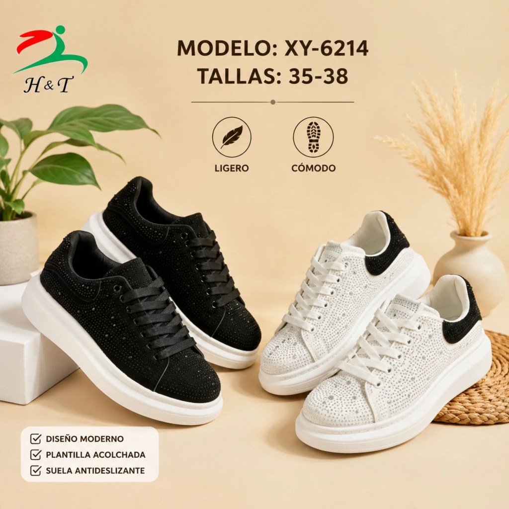 Tenis Casuales para Mujer con Plataforma / XY-6214