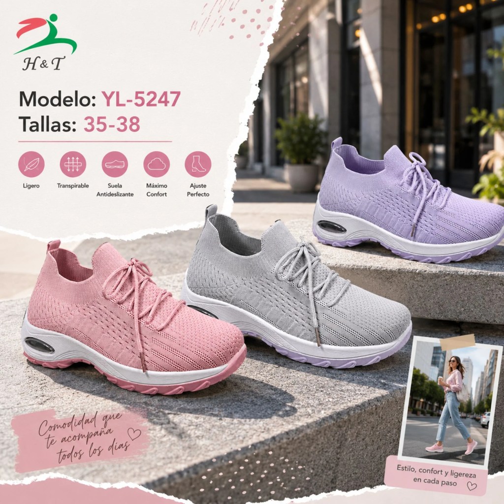 Tenis Casual Confort Válvula para Mujer / YL-5247