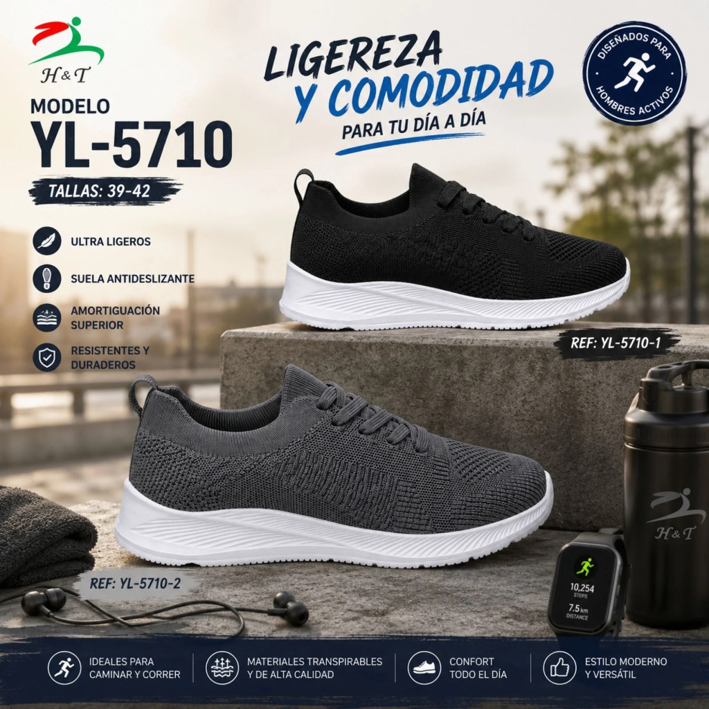 Tenis Deportivo Ultraligero para Hombre / YL-5710