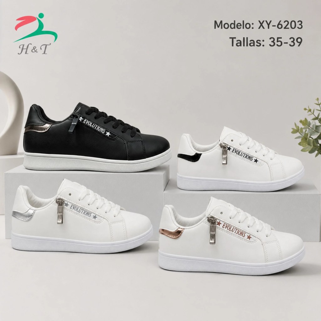 Tenis Casual con Cierre Decorativo para Mujer / XY-6203