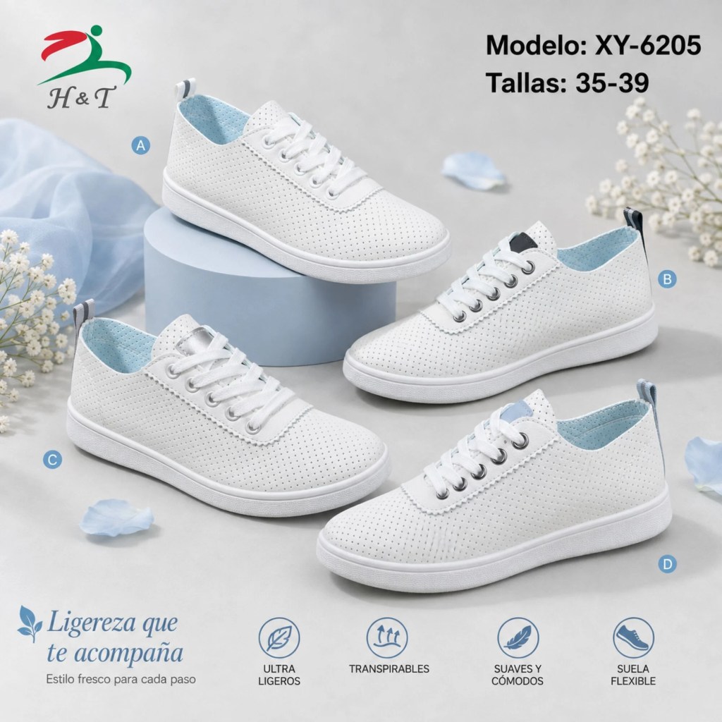 Tenis Blanco de Estilo Casual para Mujer / XY-6205