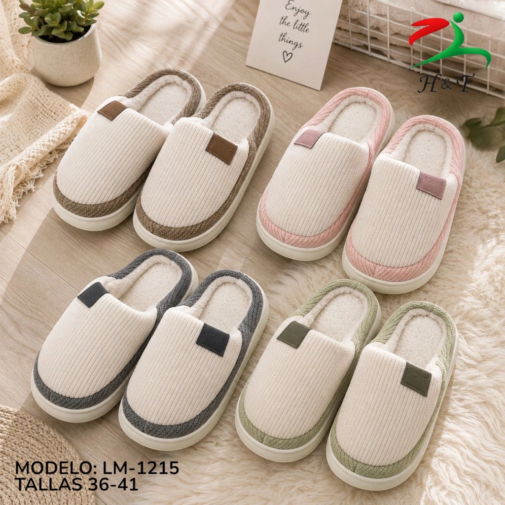 Pantufla Acolchada de Tejido con Interior Suave / LM-1215