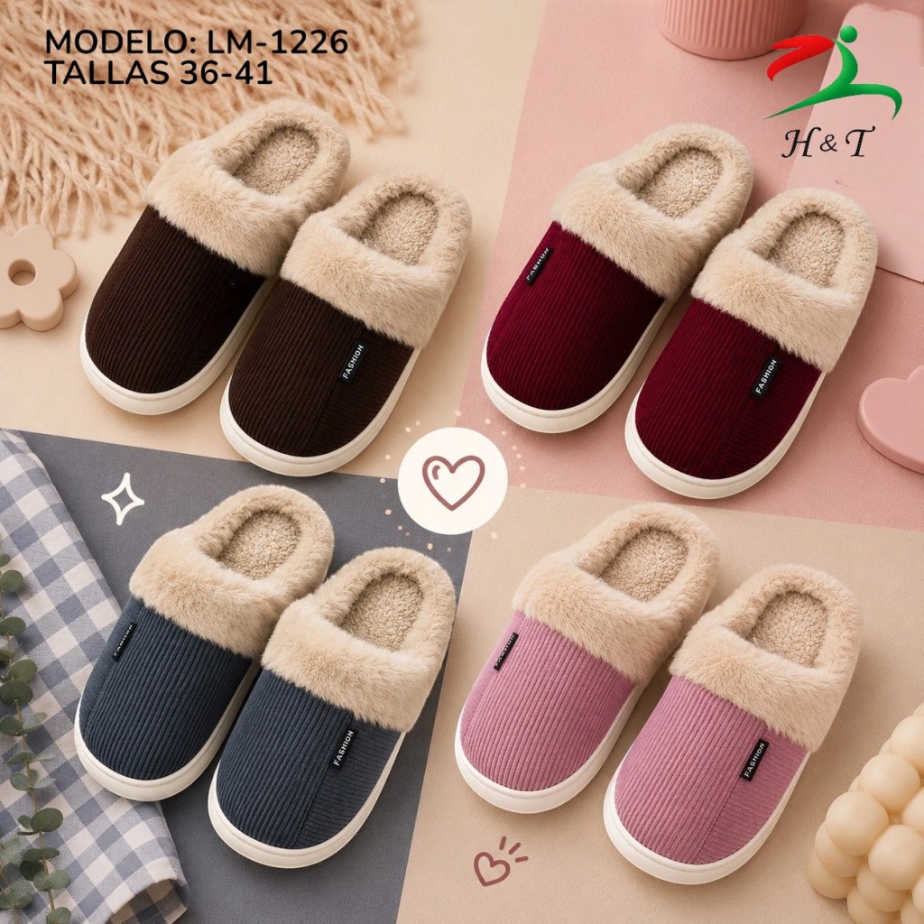 Pantufla Cerrada de Tejido con Interior Suave / LM-1226